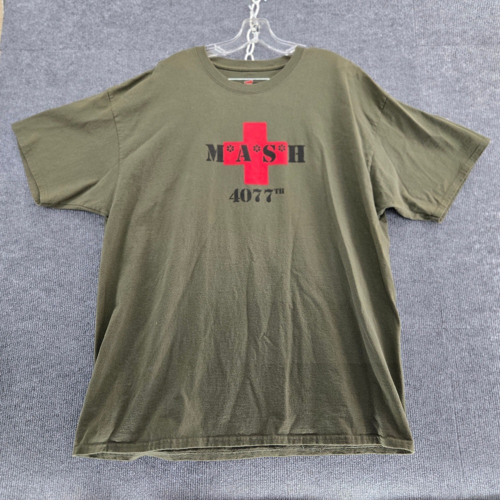 Hanes MASH 4077th Olive Green Graphic T-Shirt 2XL